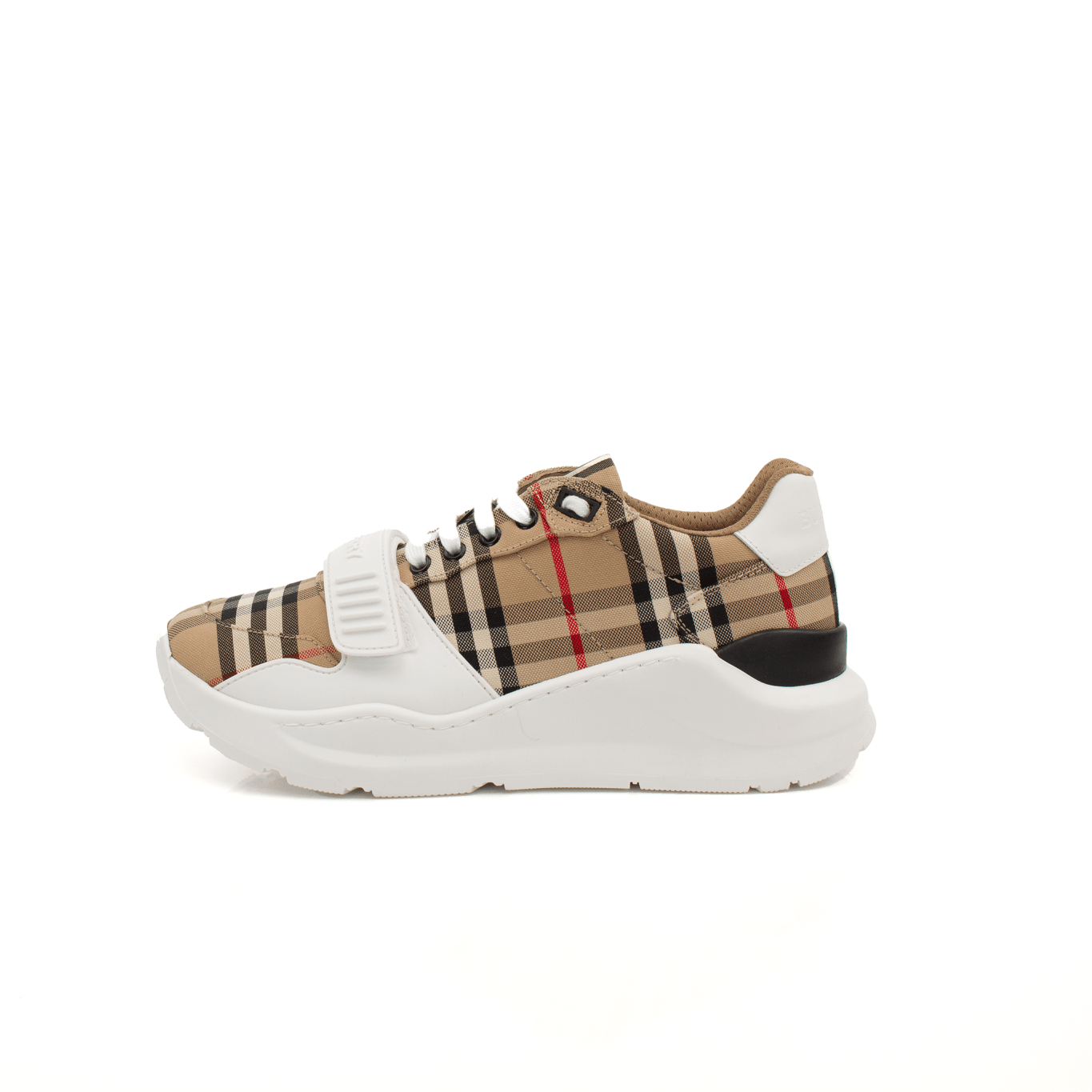 Gold & Beyond Burberry Check trainers, stylish shoes with classic check pattern, casual sneakers for everyday wear