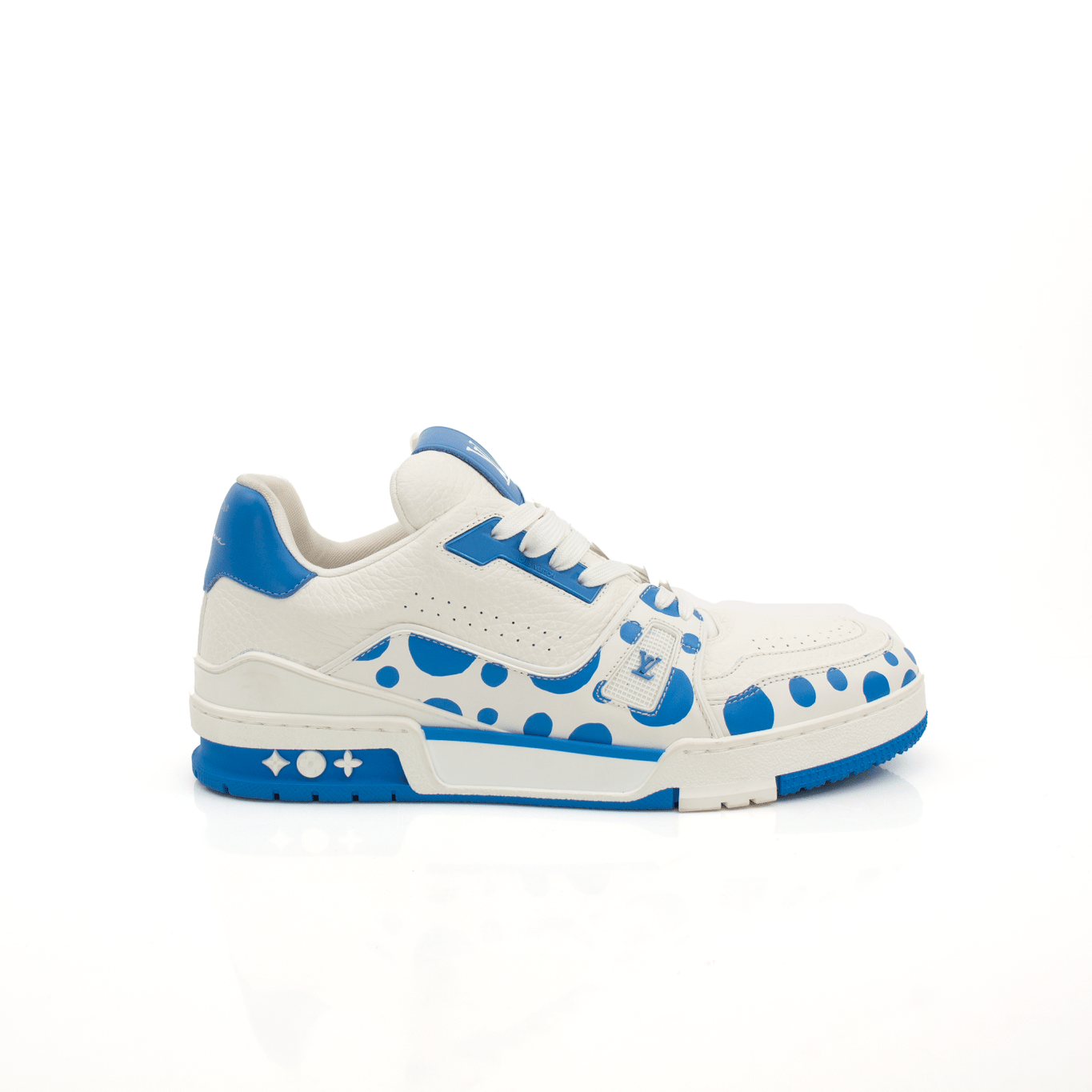 Louis Vuitton x Yayoi Kusama sneakers by Gold & Beyond, fashion shoes featuring bold polka dot designs and luxury details.