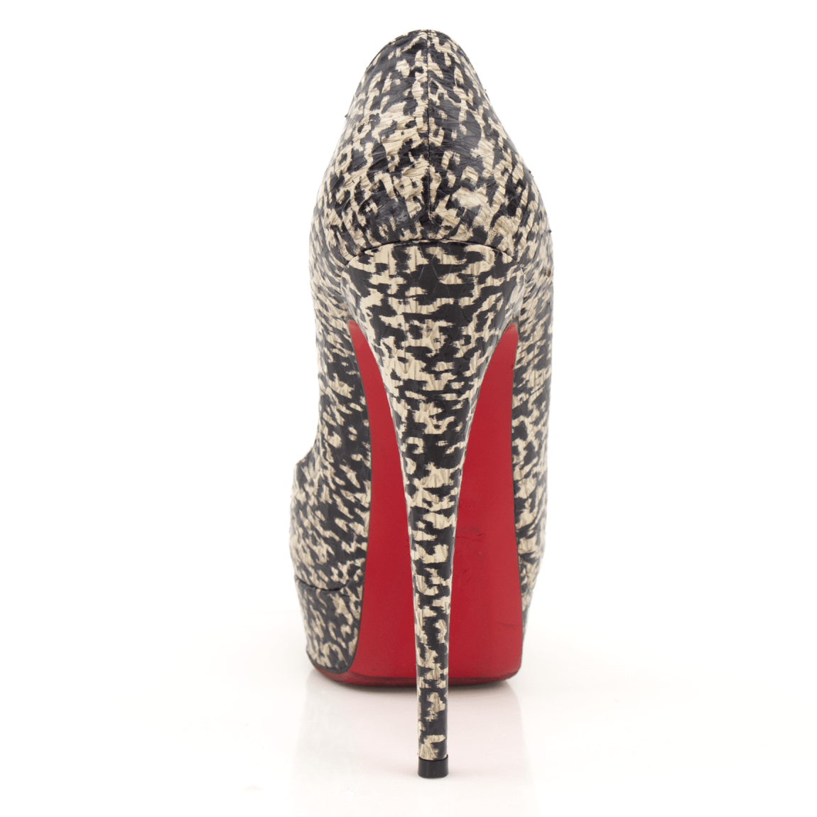 Gold & Beyond Louboutin Lady Peep Heels with pointed toe and elegant design, showcasing luxurious high heels.