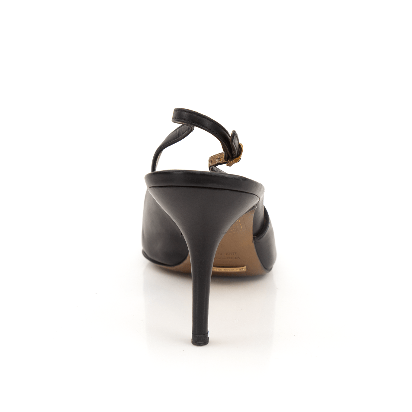 Gold & Beyond Dolce & Gabbana slingback heels with pointed toes and elegant design, on a neutral background.