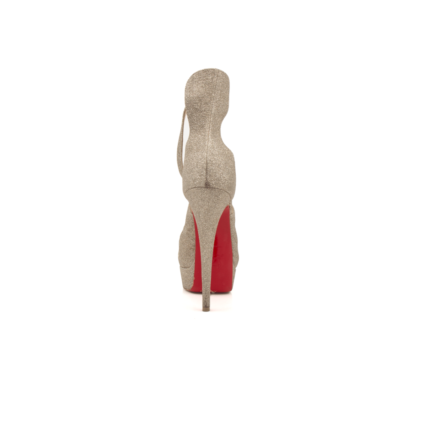 Gold & Beyond Louboutin Marlenalta heels with red soles, featuring sleek black leather and elegant stiletto design.