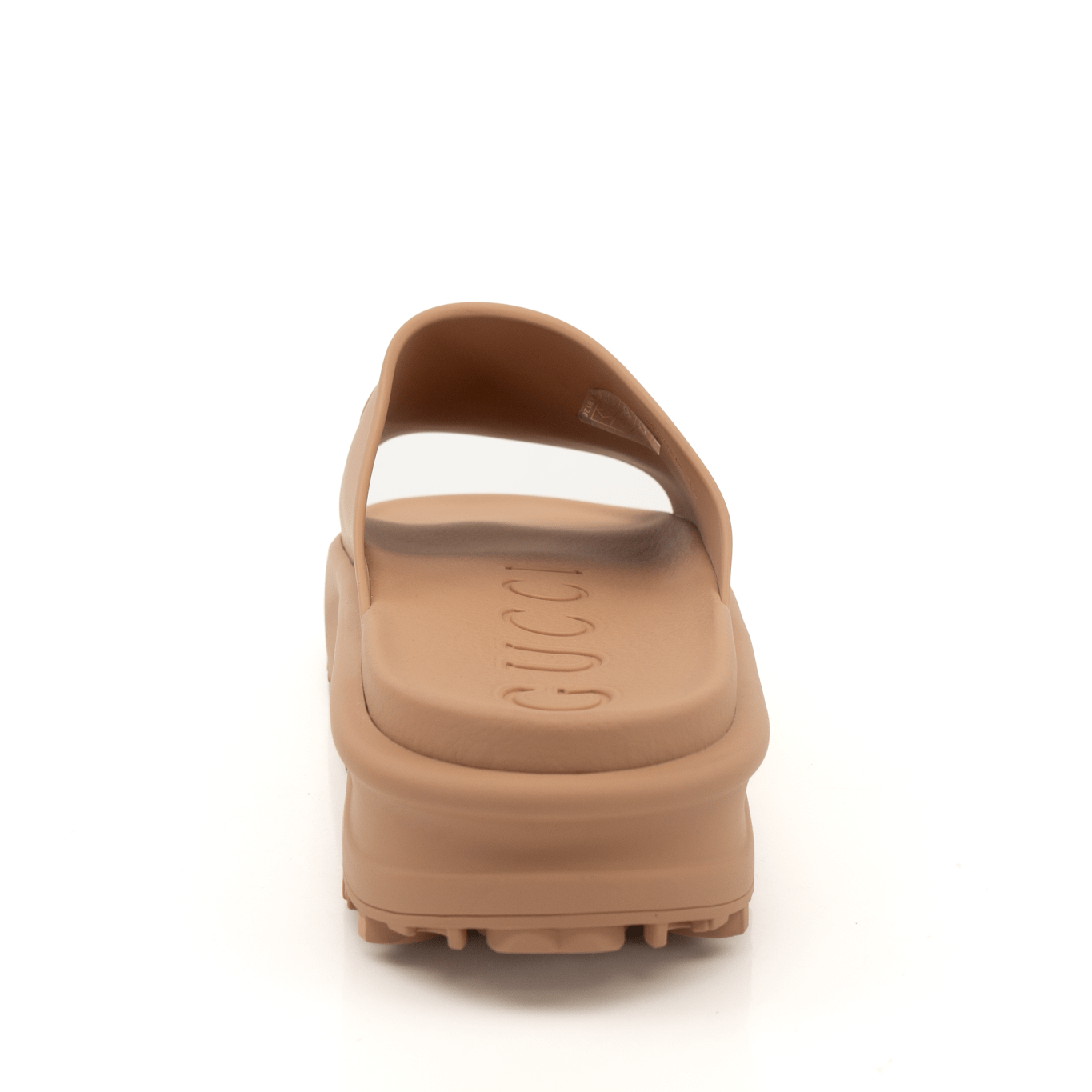 Gold & Beyond Gucci platform slides, stylish open-toe shoes with chunky soles and adjustable straps, perfect for casual wear.