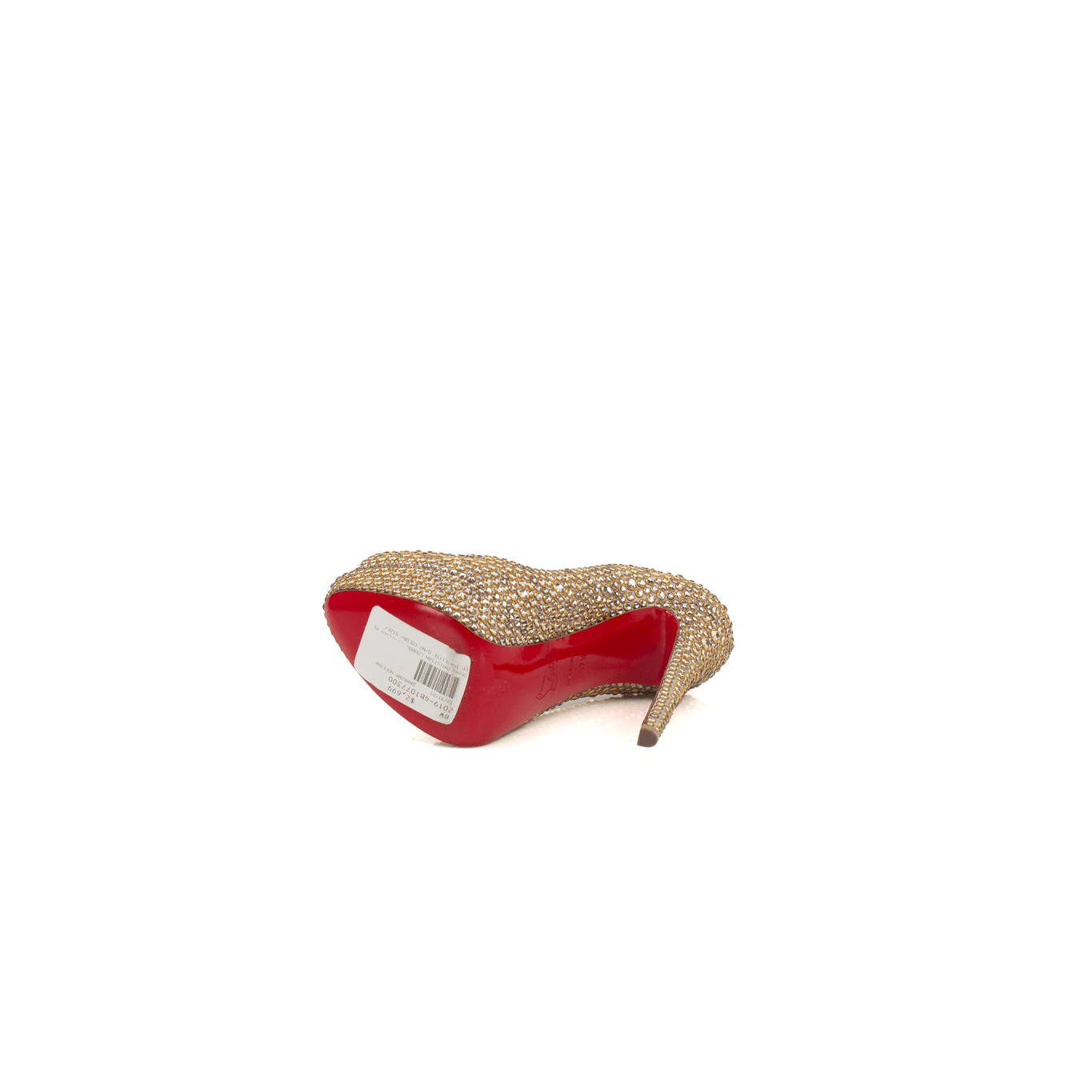 Christian Louboutin pumps in classic style, featuring signature red soles and elegant design, displayed on a neutral background.