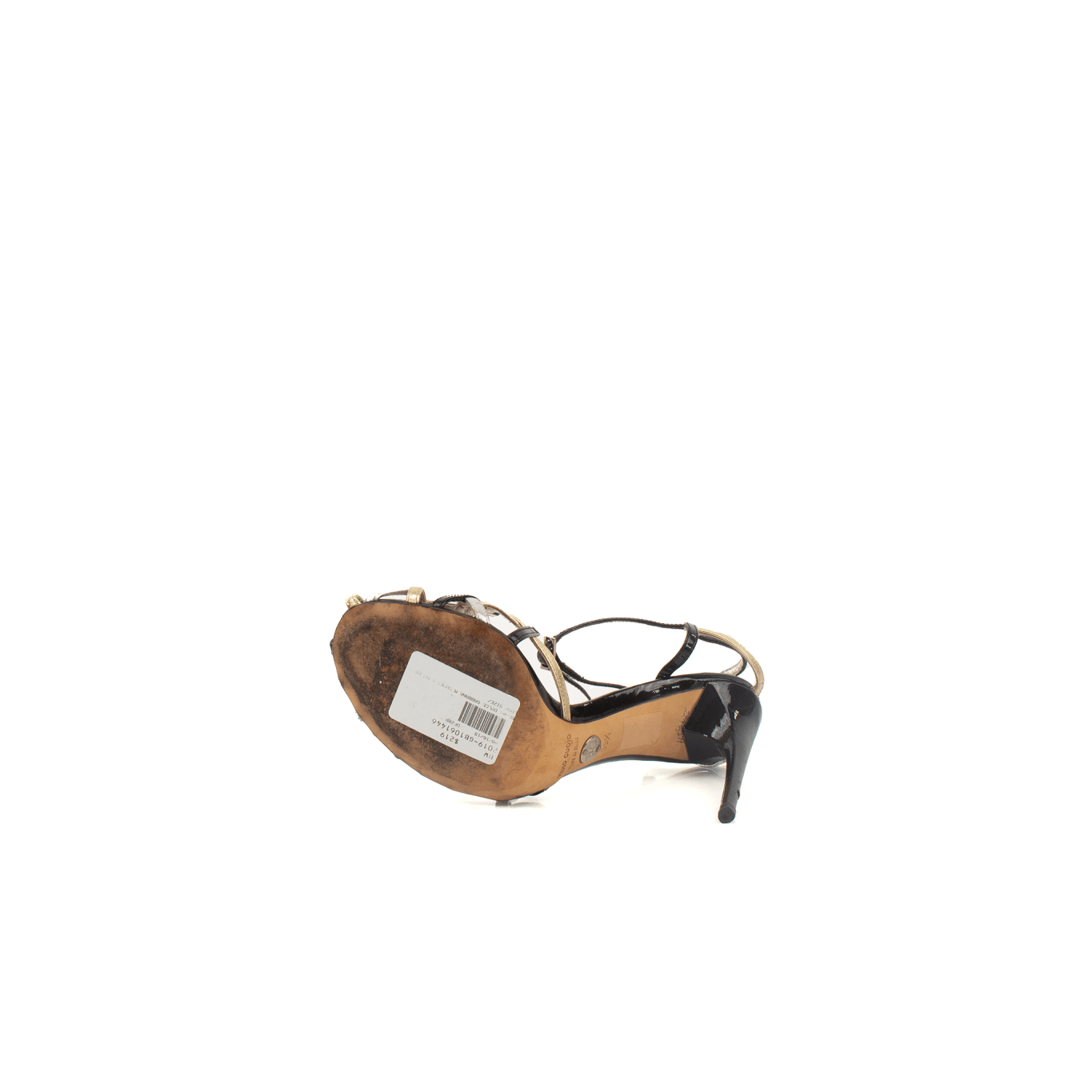 Gold & Beyond Dolce & Gabbana strappy heels with elegant design and high heel height, showcasing luxurious footwear style.