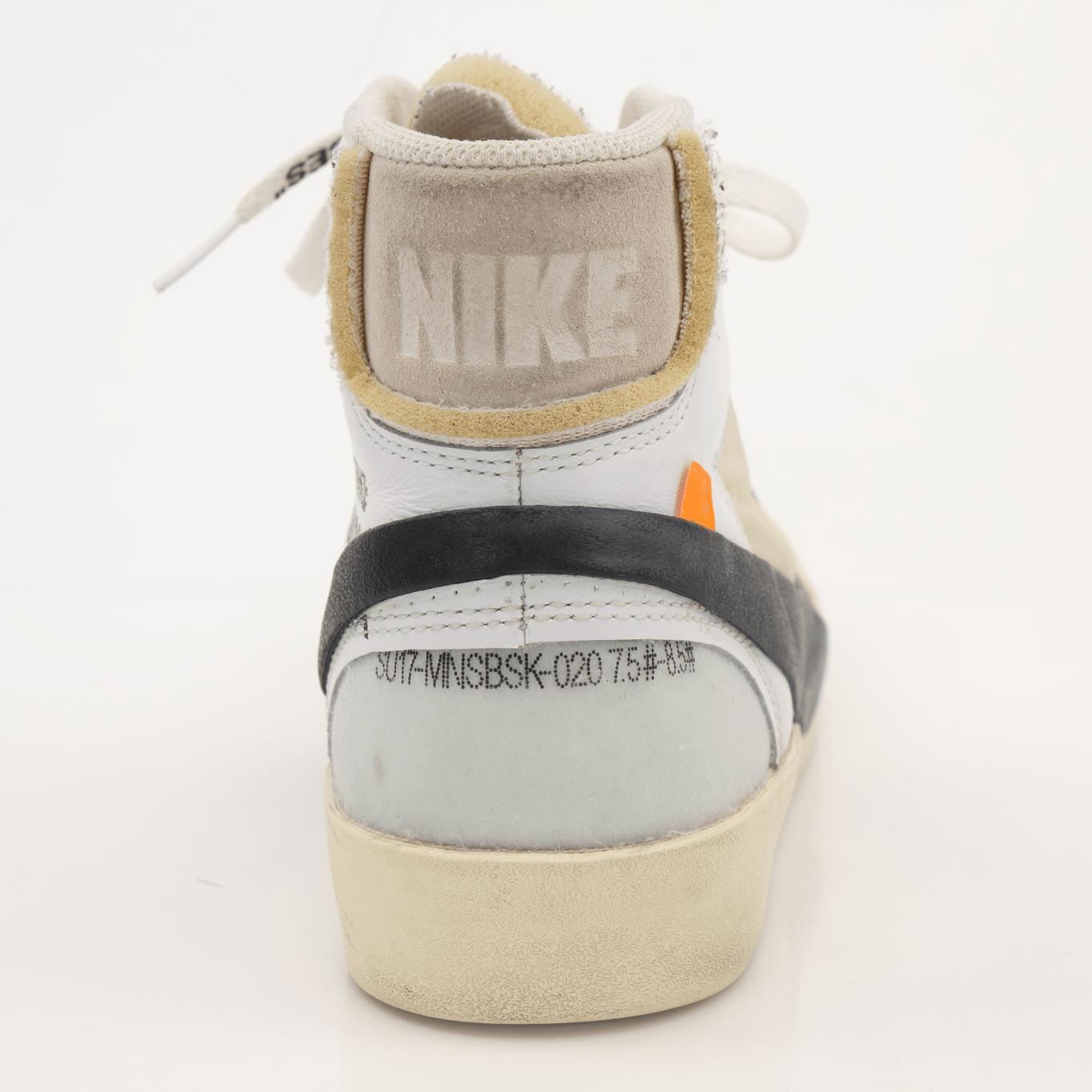 Nike x Off-White Blazer shoes featuring a sleek design, white leather, signature branding, and modern style by Gold & Beyond.