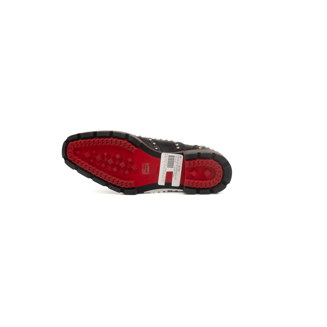 Christian Louboutin Charlie studded Oxford shoes with black leather and gold-tone stud details, stylish men's footwear.