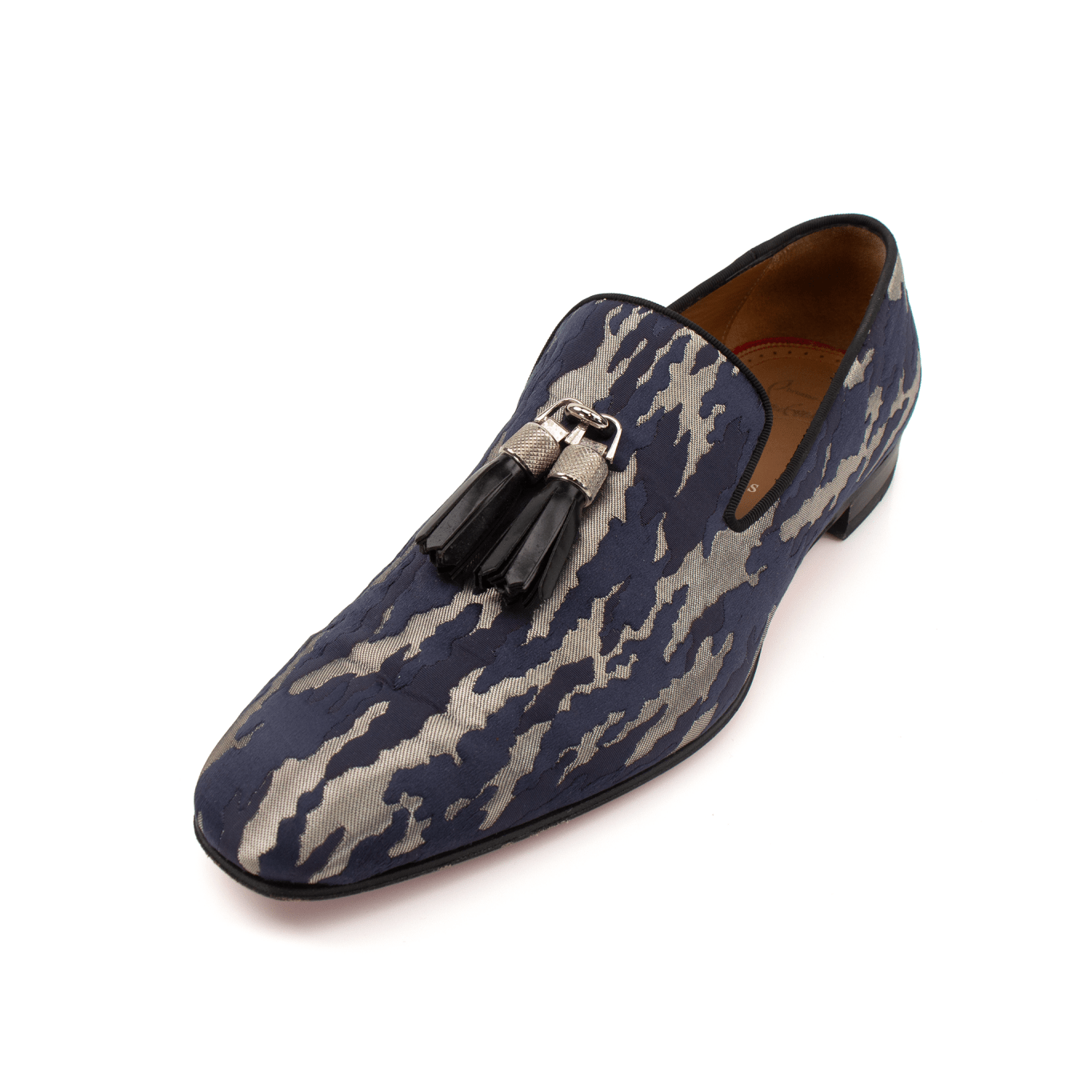 Gold & Beyond Louboutin Rivalion loafers in black leather with a sleek design and polished finish.