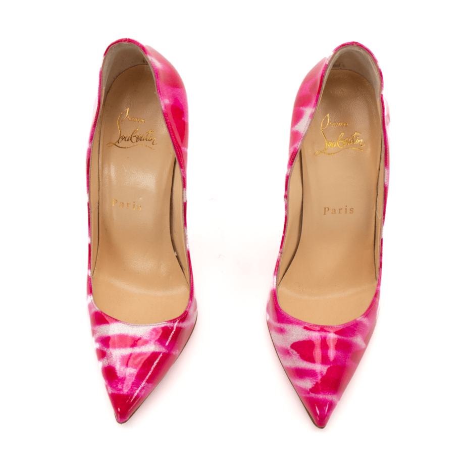 Gold & Beyond Louboutin So Kate heels with pointed toe and stiletto design, featuring shiny gold finish and sleek silhouette.