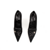 Christian Dior D-Moi high heels with sleek design, pointed toes, and elegant black leather finish.