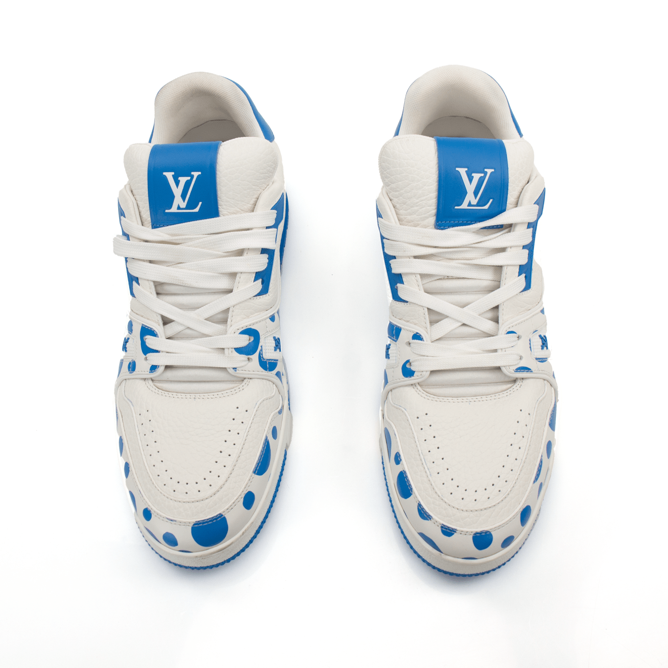Louis Vuitton x Yayoi Kusama designer trainers by Gold & Beyond, stylish shoes with vibrant artistic patterns and iconic branding.