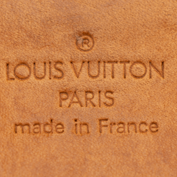 Gold & Beyond Louis Vuitton Montsouris Backpack, a stylish travel bag with leather accents and adjustable straps, on a plain background.