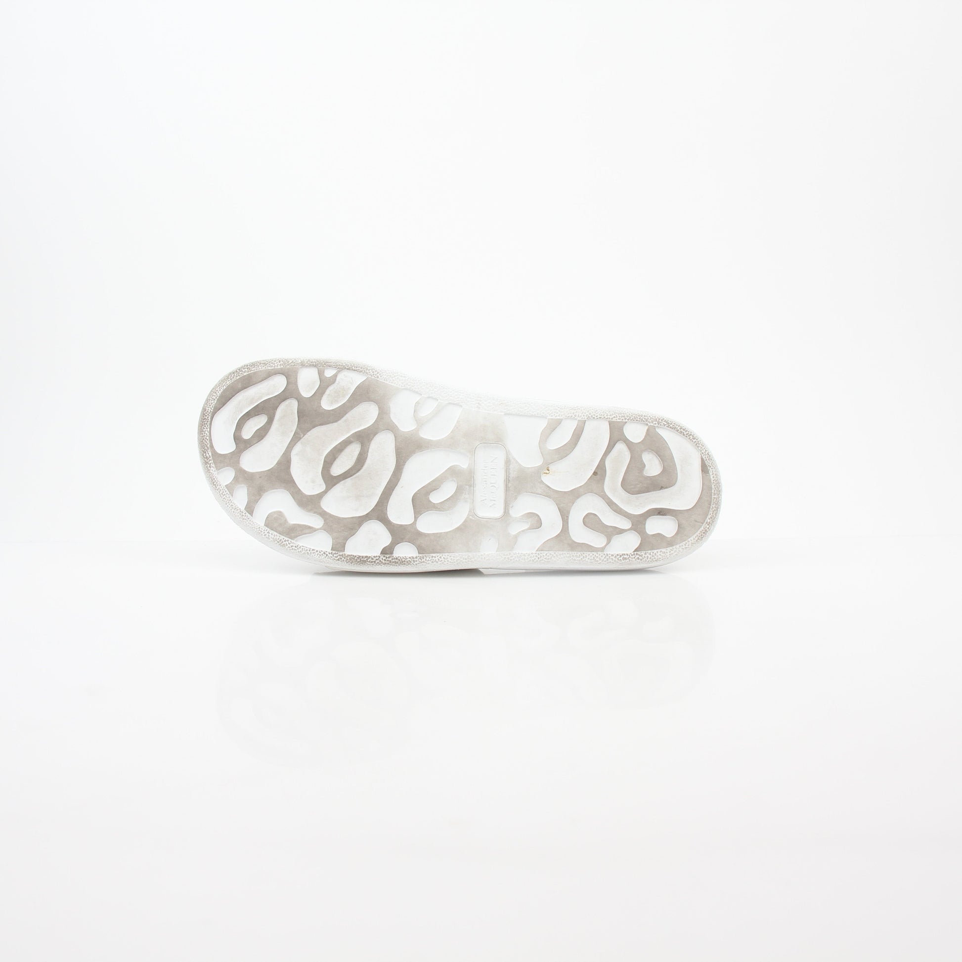 Alexander McQueen white logo pool slide sandals with open toe design and branded strap, casual footwear for summer wear