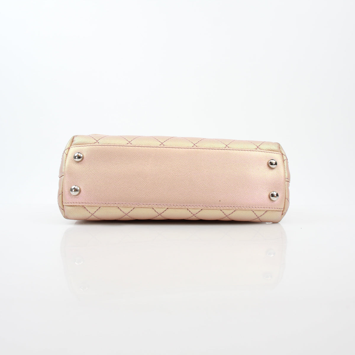 Chanel Peach Iridescent Small Coco Handle Bag