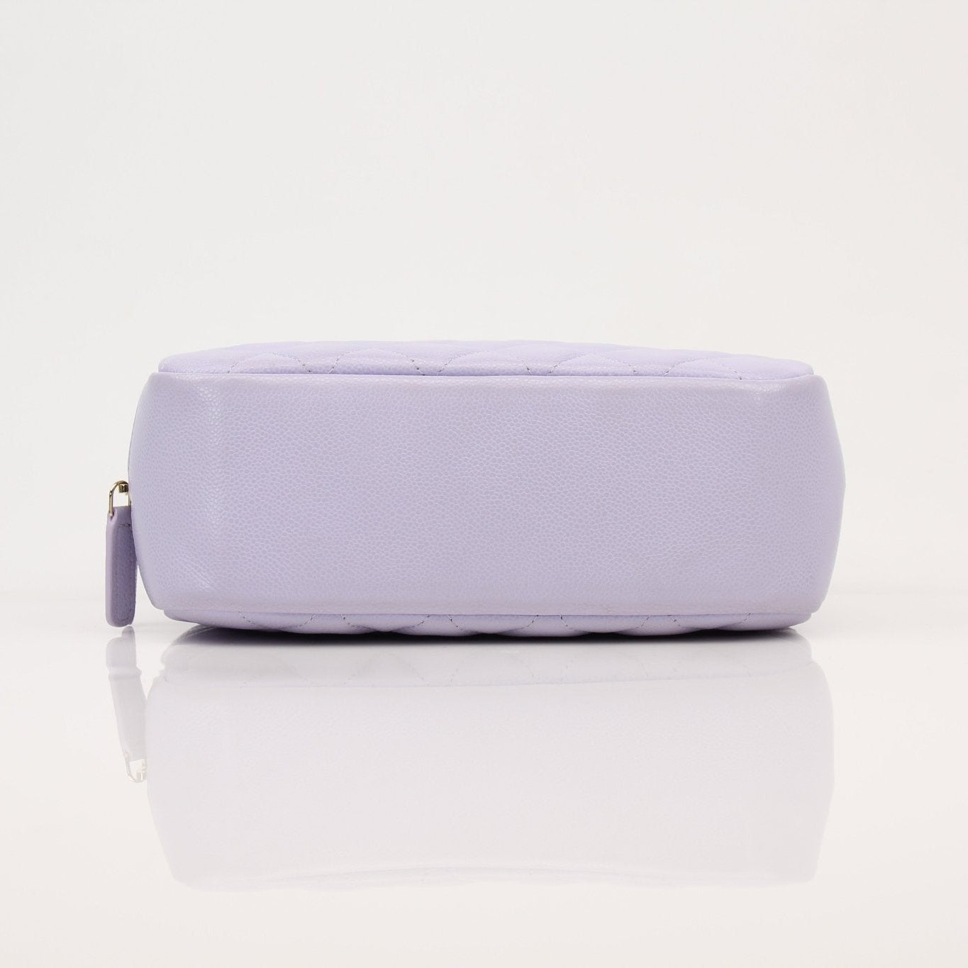 Gold & Beyond Chanel Vanity Top Zipper Bag handbag with sleek design and zipper closure, showcasing luxurious style.