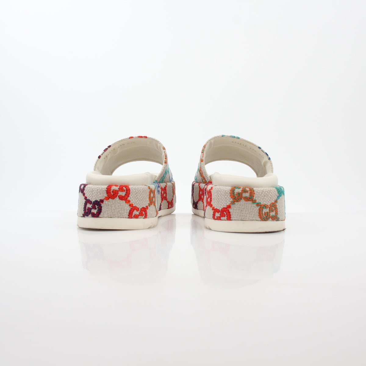 Gucci Mystic White Interlocking G Cutout Platform Sandals