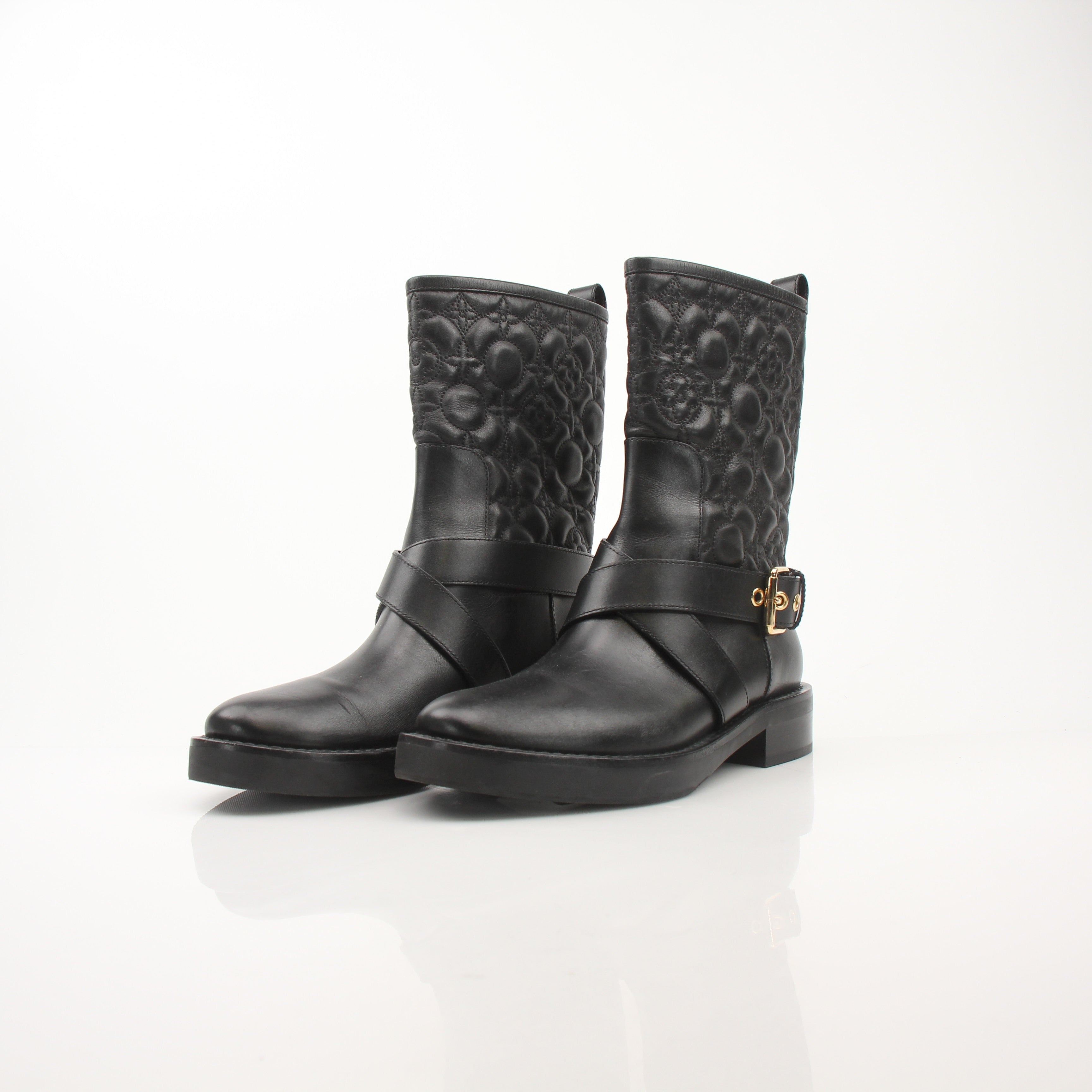 Louis Vuitton Women’s Monogram Embossed Biker Boots