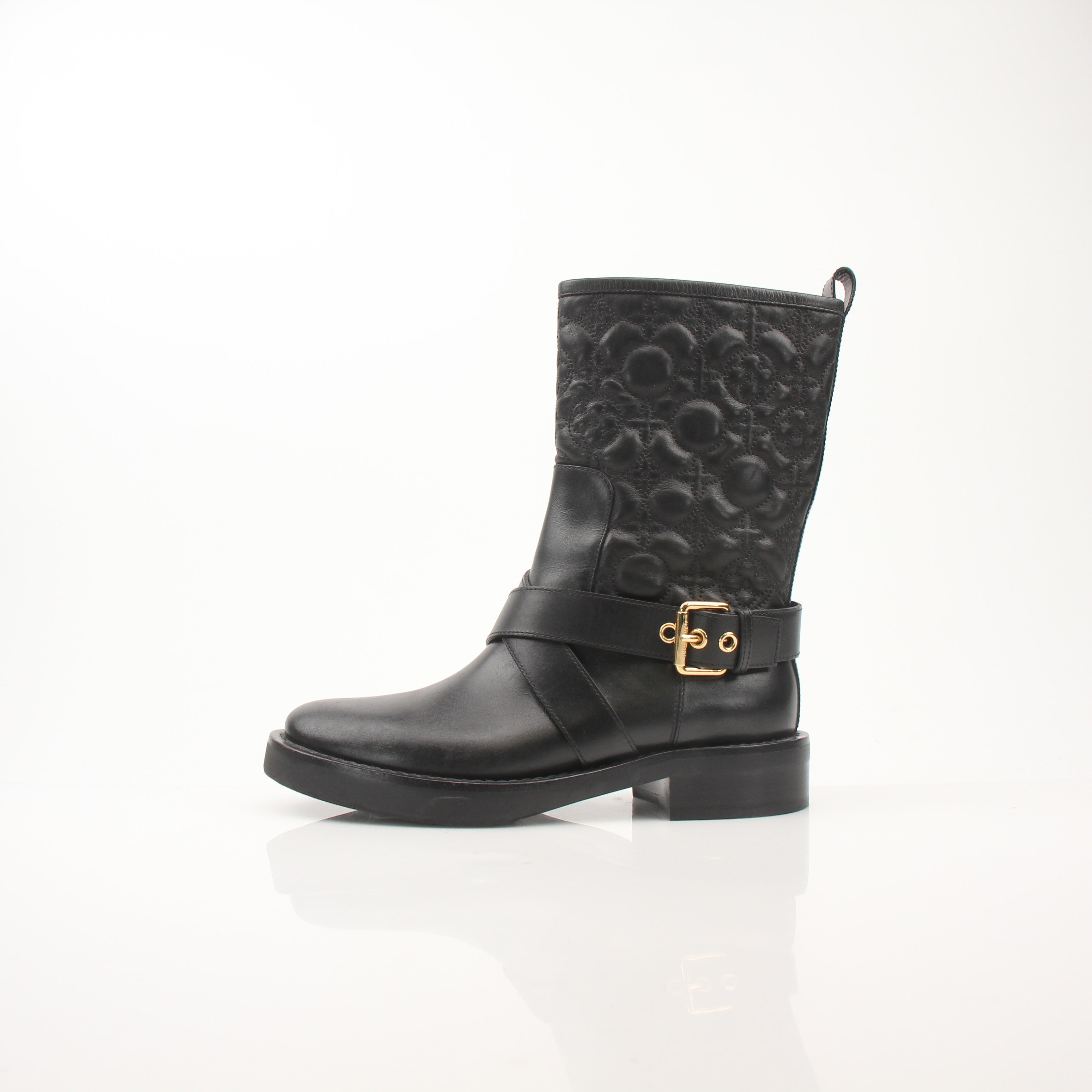 Louis Vuitton Women’s Monogram Embossed Biker Boots