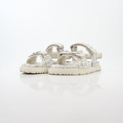 Christian Dior White and Gray Dioract Oblique Sandals