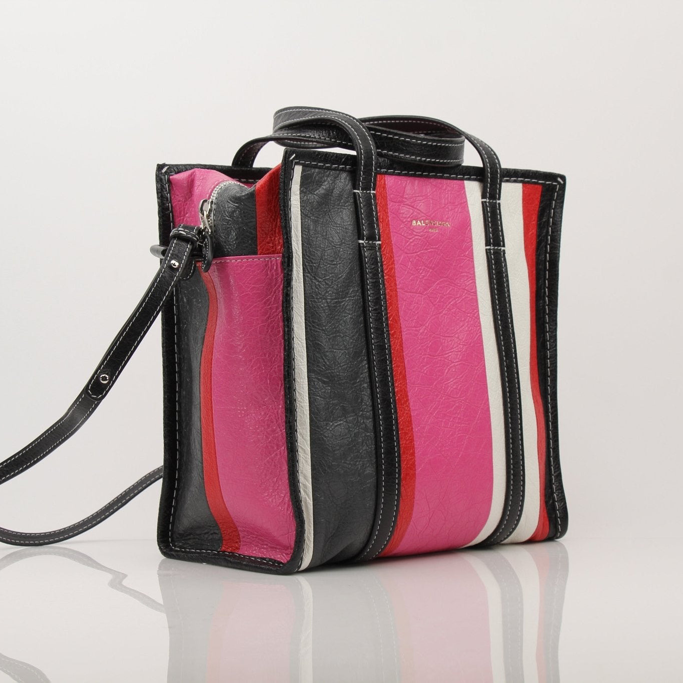 Gold & Beyond Balenciaga Agnes Bazar Papier Tote, stylish travel bag with paper-like textured design and spacious interior.