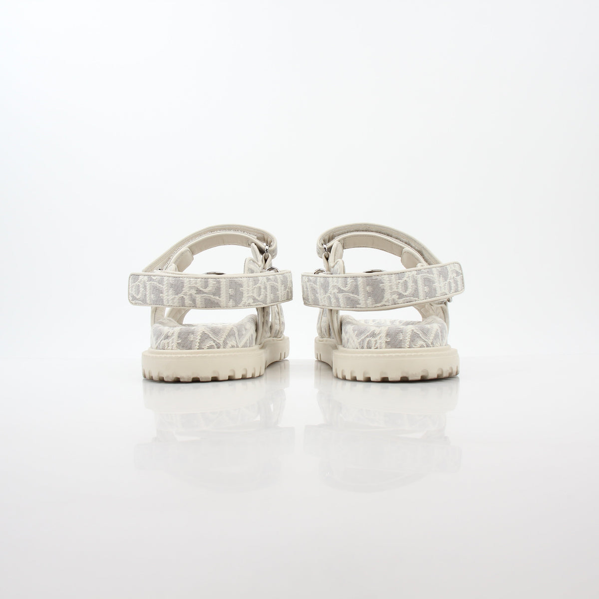 Christian Dior White and Gray Dioract Oblique Sandals
