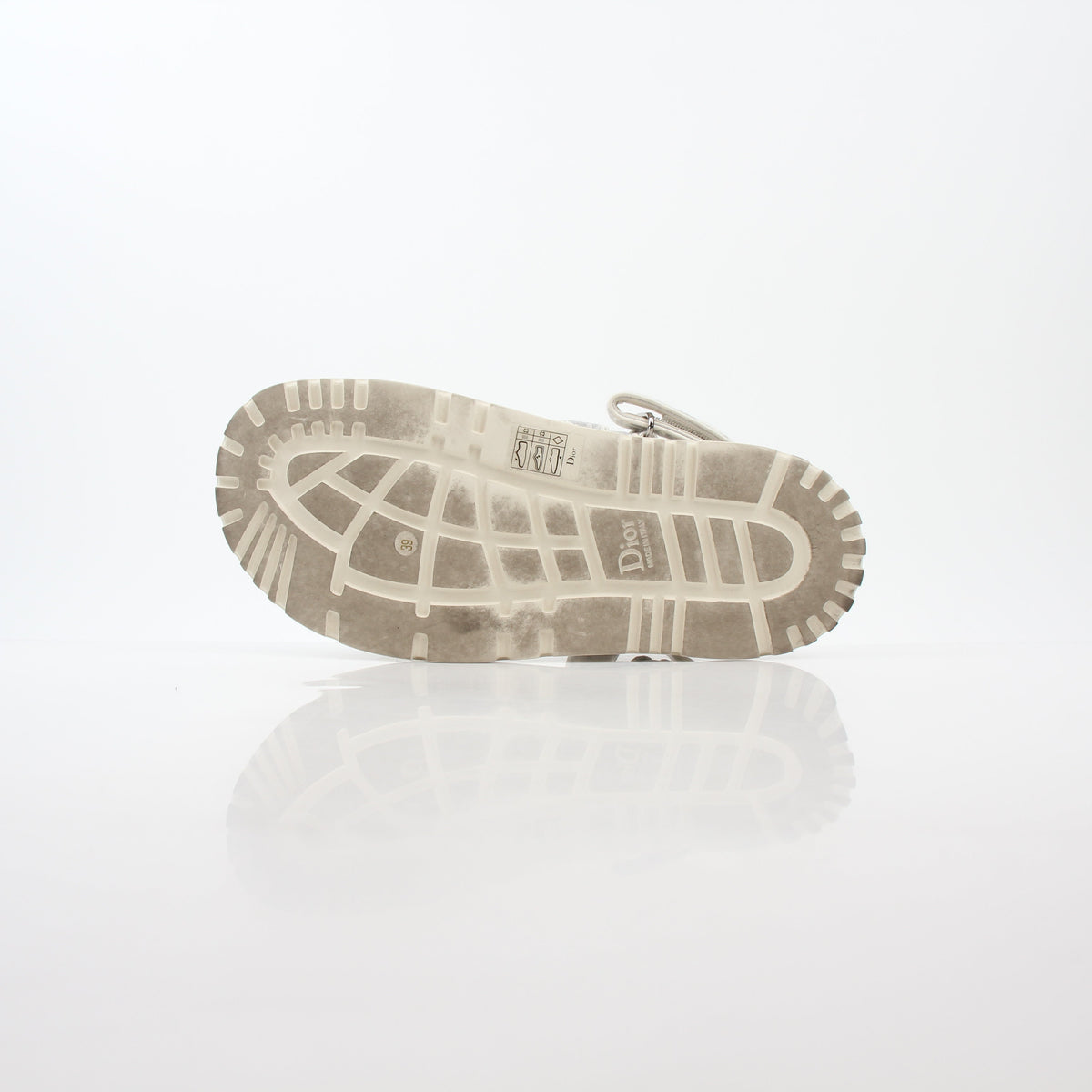 Christian Dior White and Gray Dioract Oblique Sandals