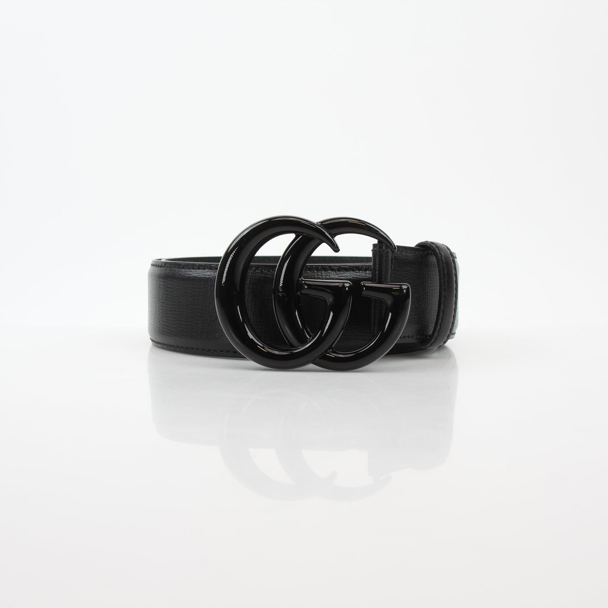 Gucci Black GG Marmont Wide Belt 80/32