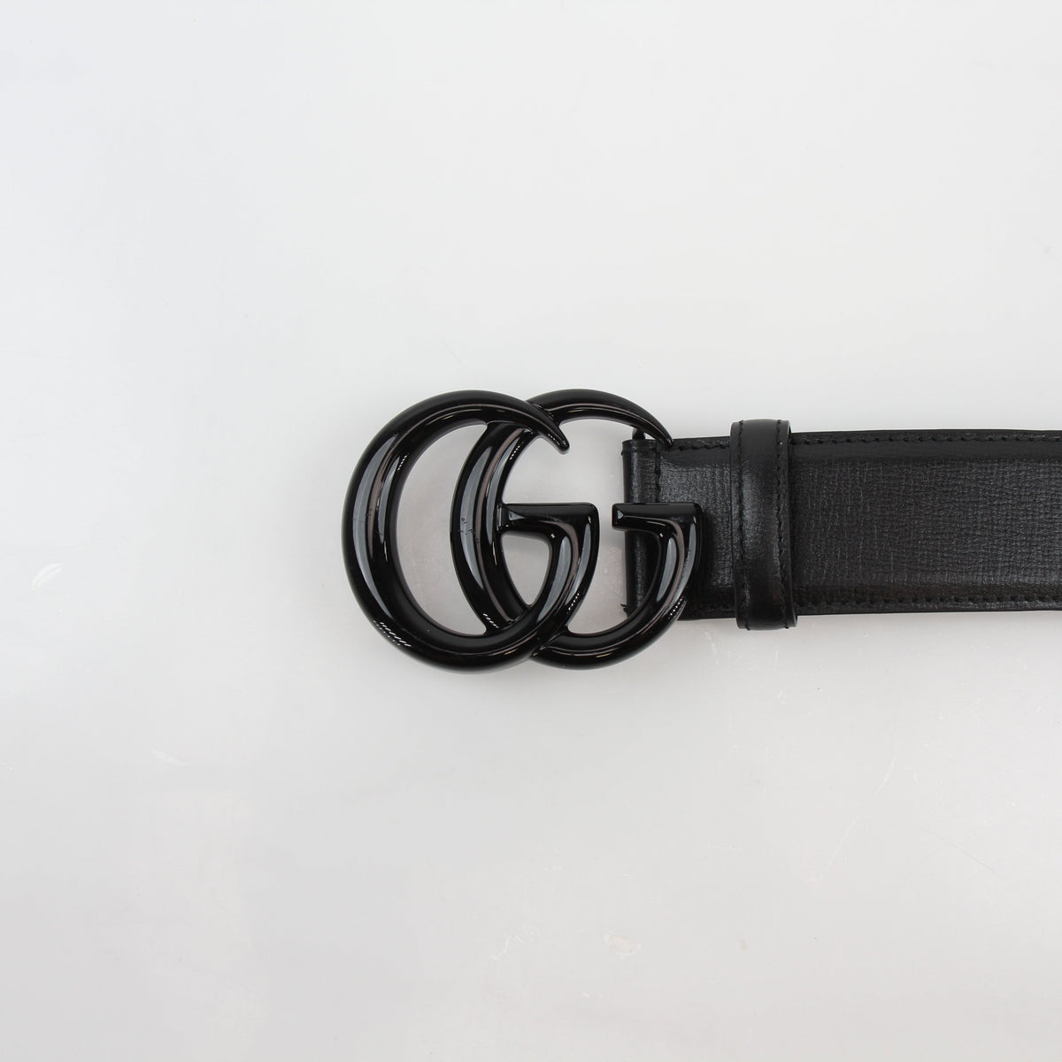 Gucci Black GG Marmont Wide Belt 80/32