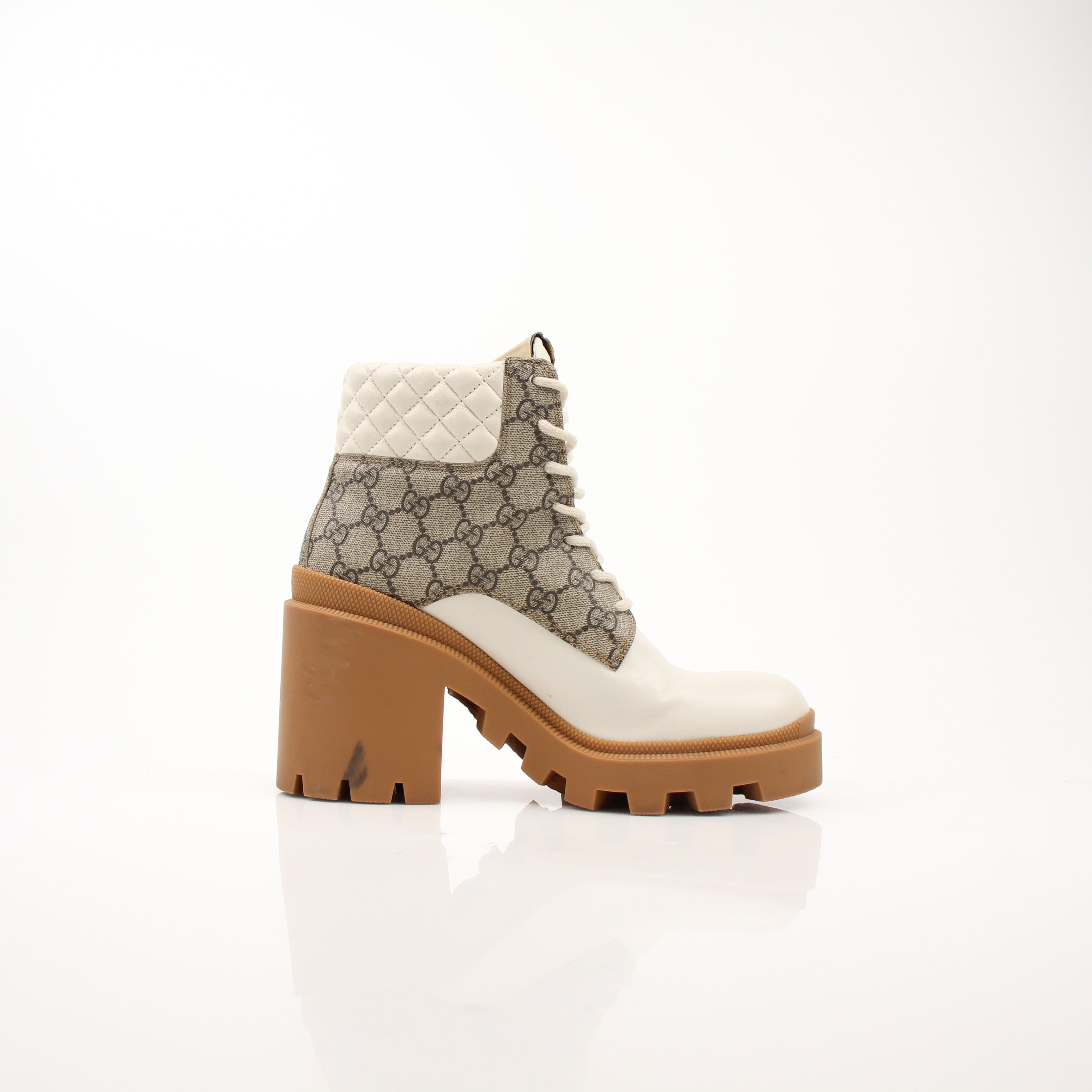 Gucci Women’s GG Platform High Block Heel Ankle Boots