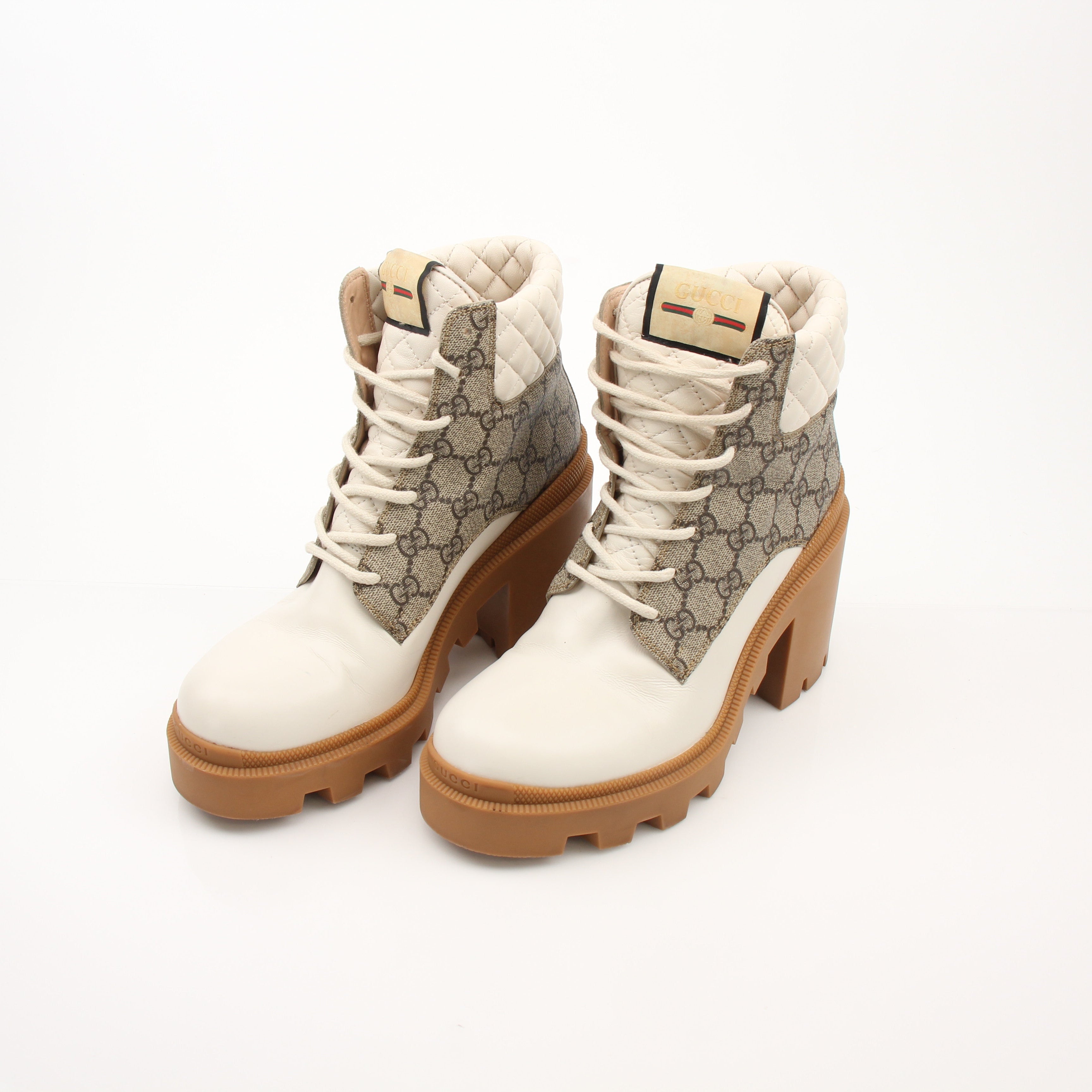 Gucci Women’s GG Platform High Block Heel Ankle Boots