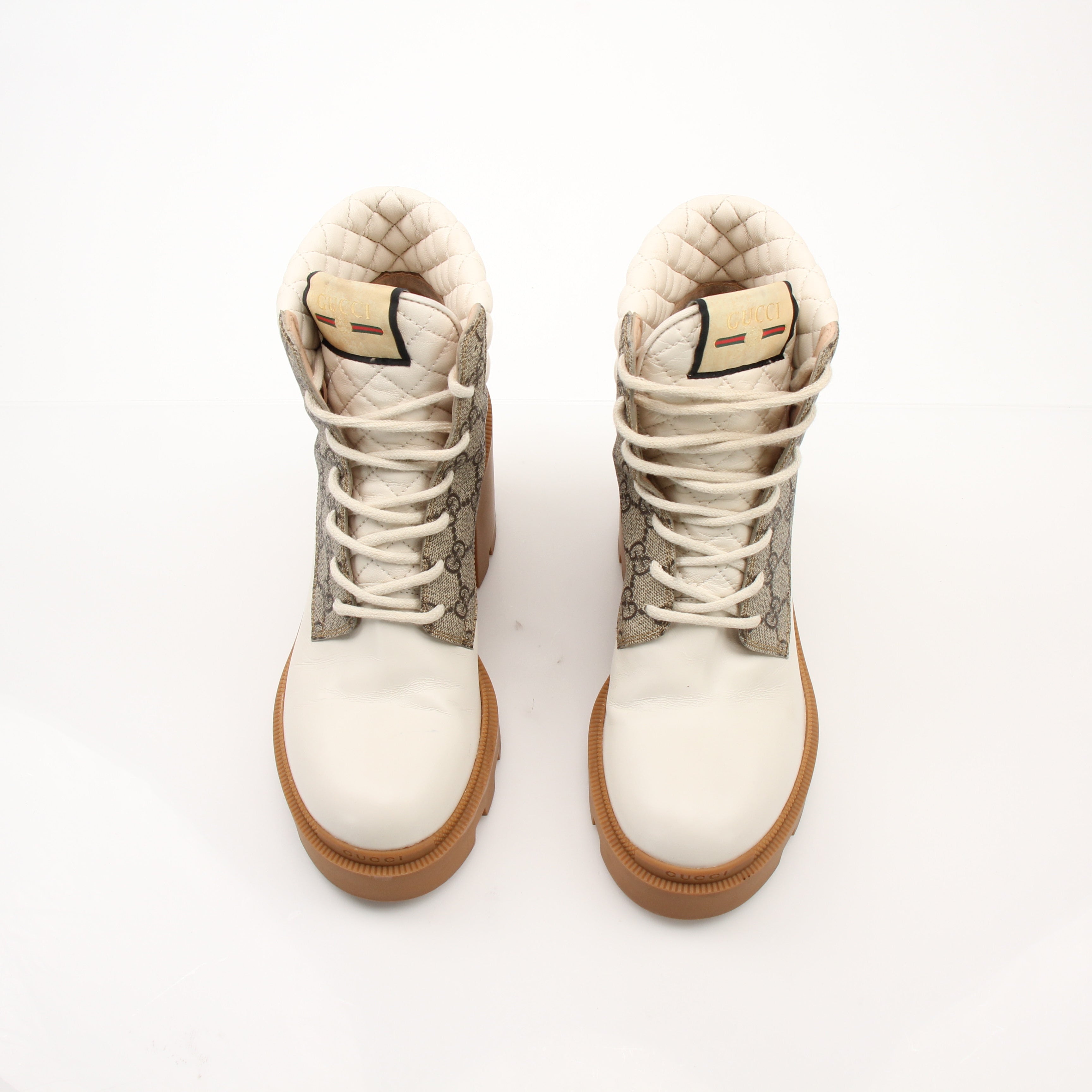 Gucci Women’s GG Platform High Block Heel Ankle Boots