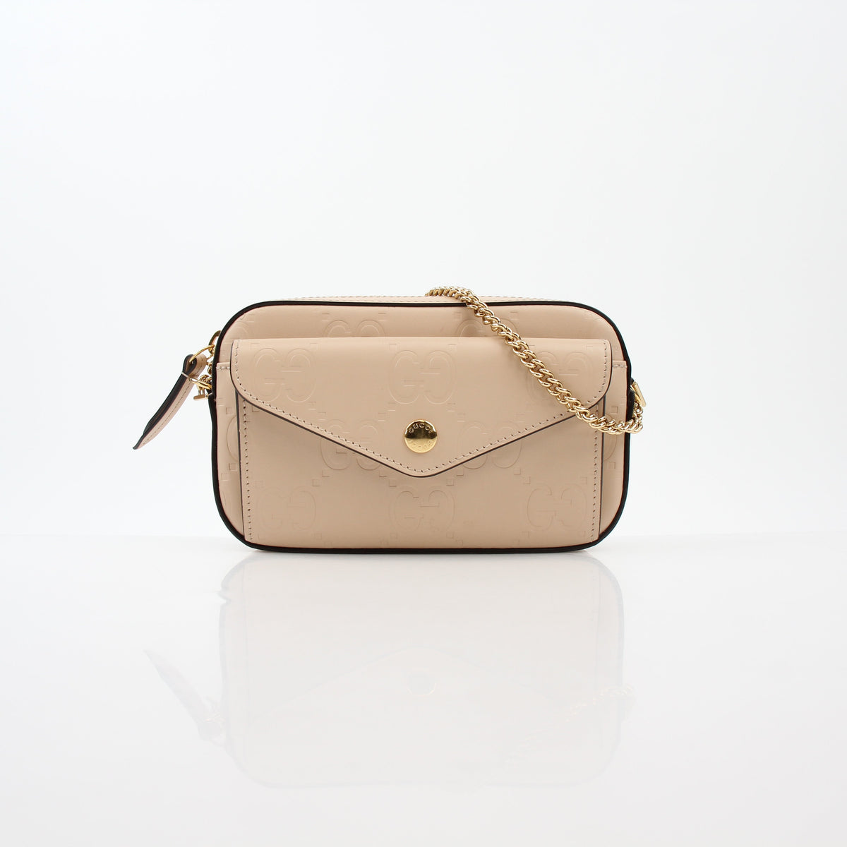 Gucci Beige GG Embossed Gilbert Mini Crossbody Bag
