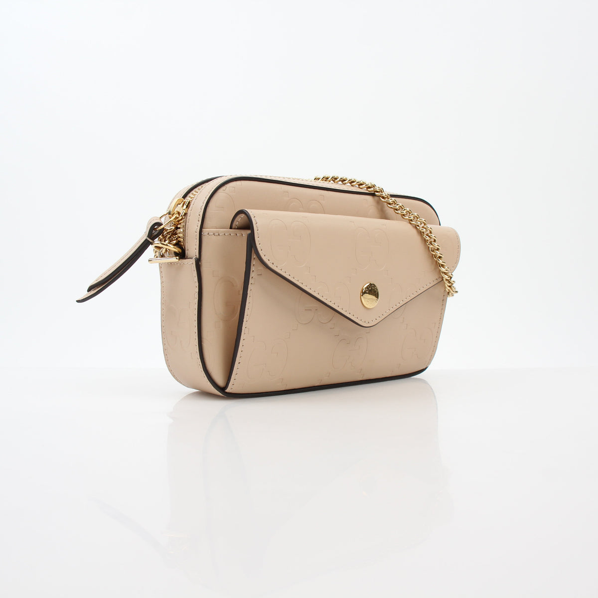 Gucci Beige GG Embossed Gilbert Mini Crossbody Bag