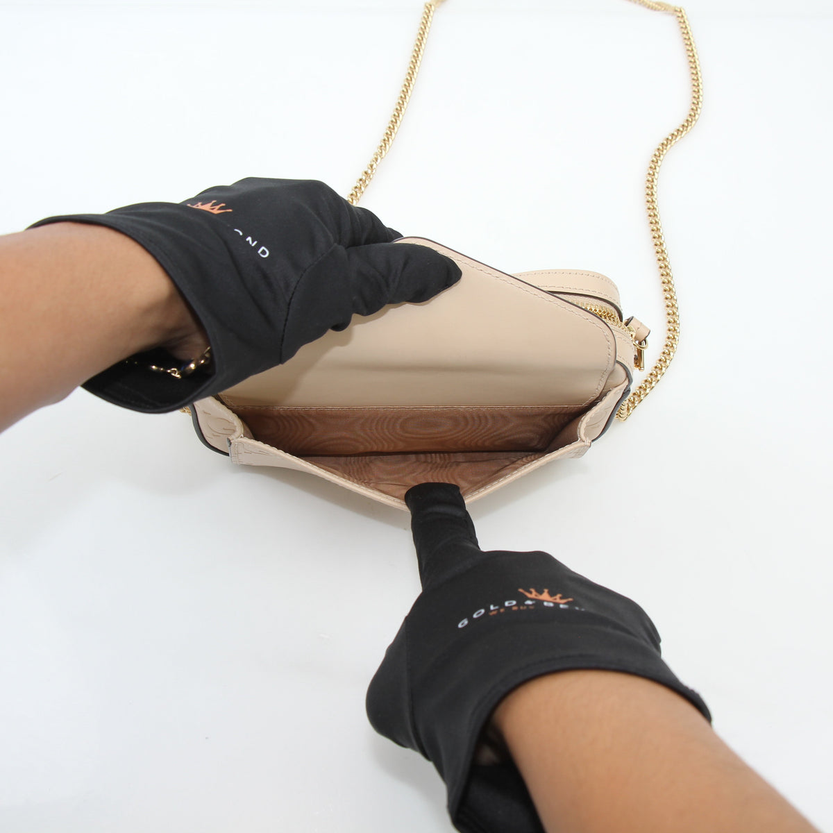 Gucci Beige GG Embossed Gilbert Mini Crossbody Bag