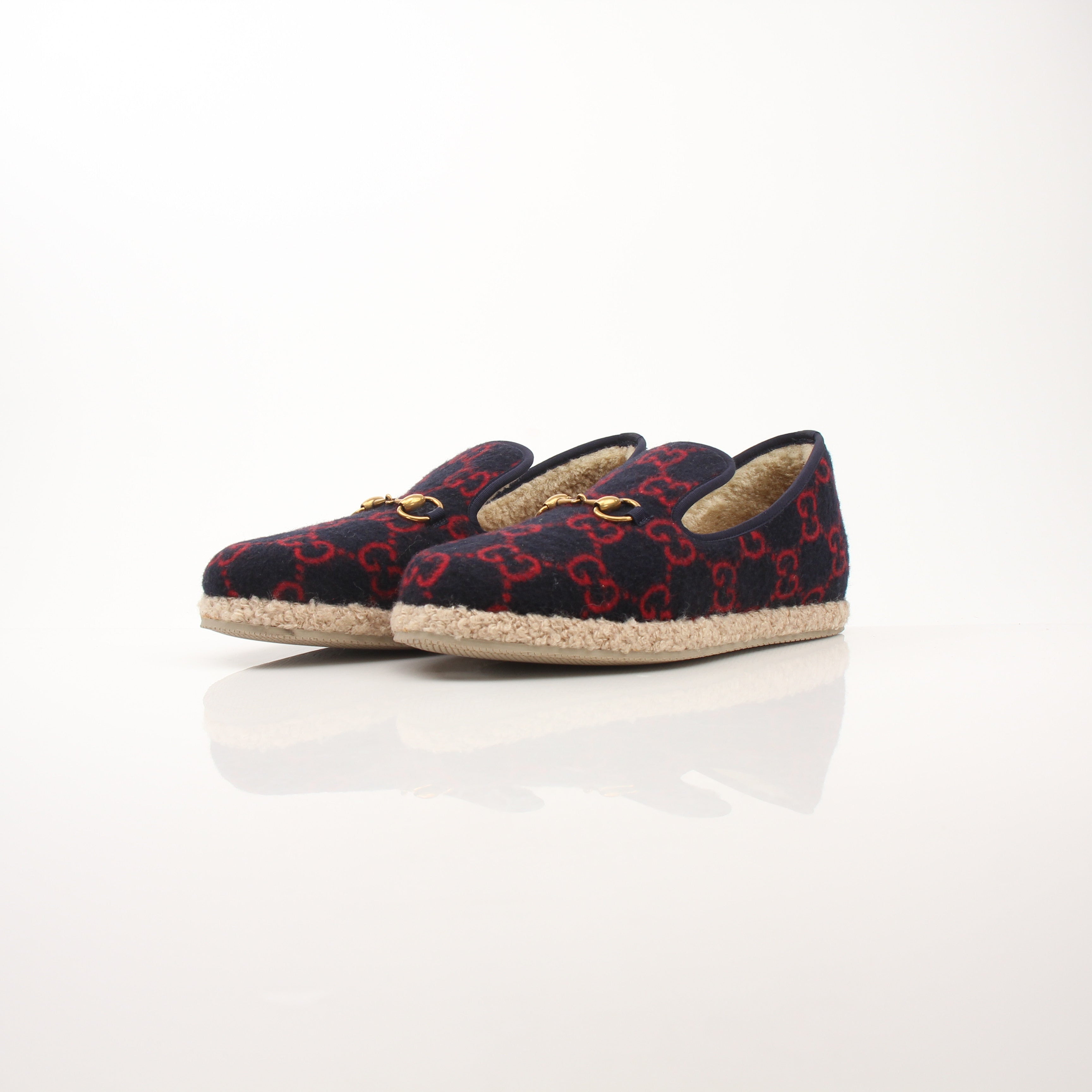 Gucci Men’s Fria Horsebit GG Wool Espadrille Loafers