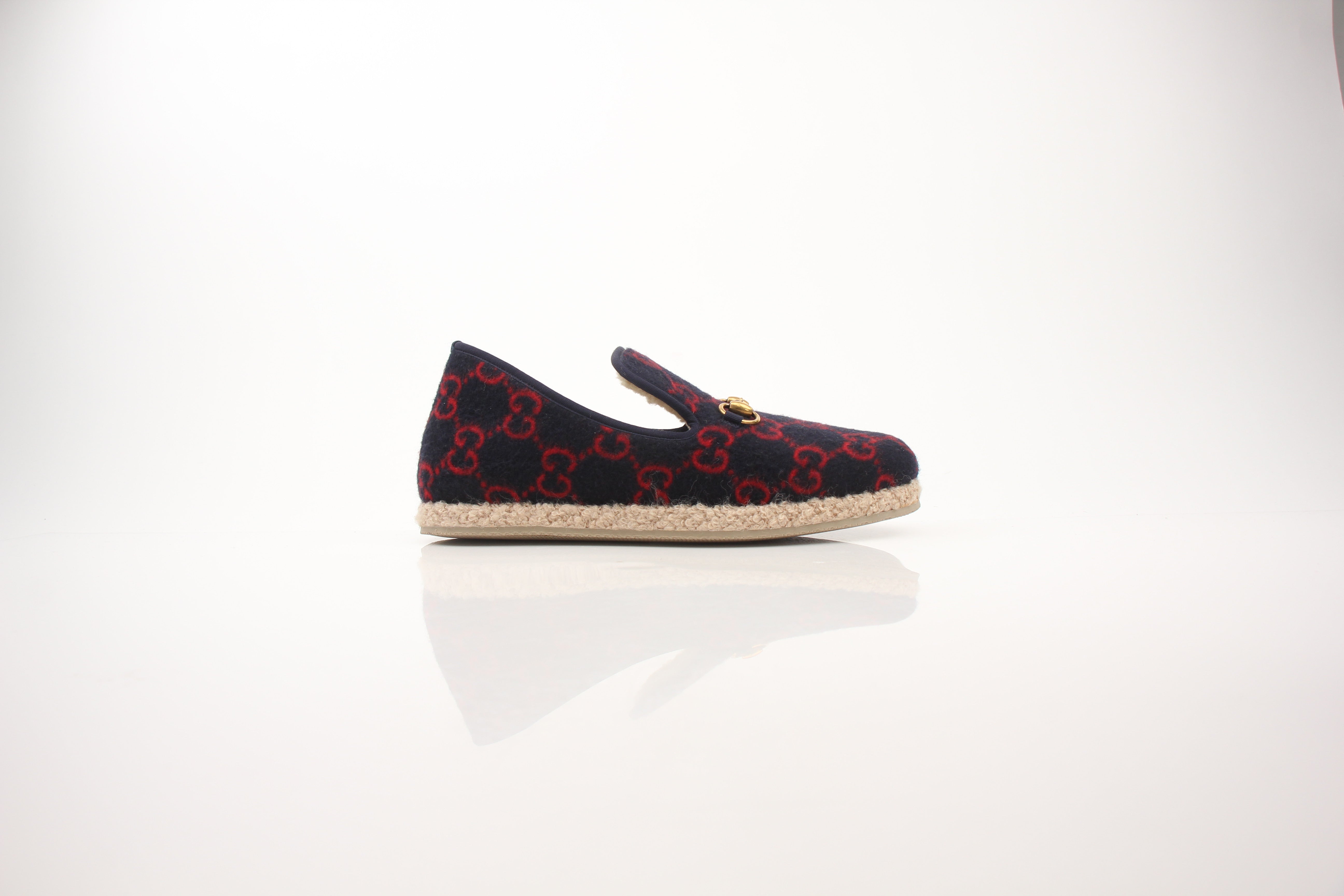 Gucci Men’s Fria Horsebit GG Wool Espadrille Loafers