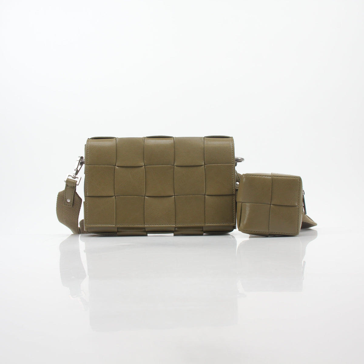 Bottega Veneta Olive Green Cassette on Strap Crossbody Bag