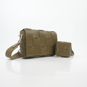 Bottega Veneta Olive Green Cassette on Strap Crossbody Bag
