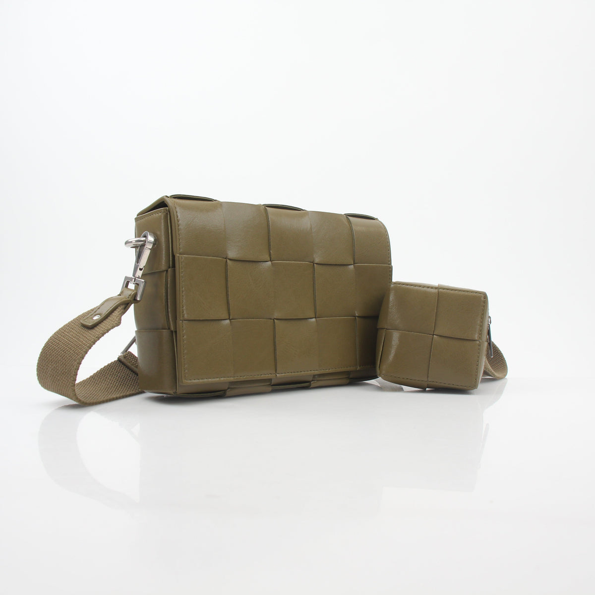 Bottega Veneta Olive Green Cassette on Strap Crossbody Bag
