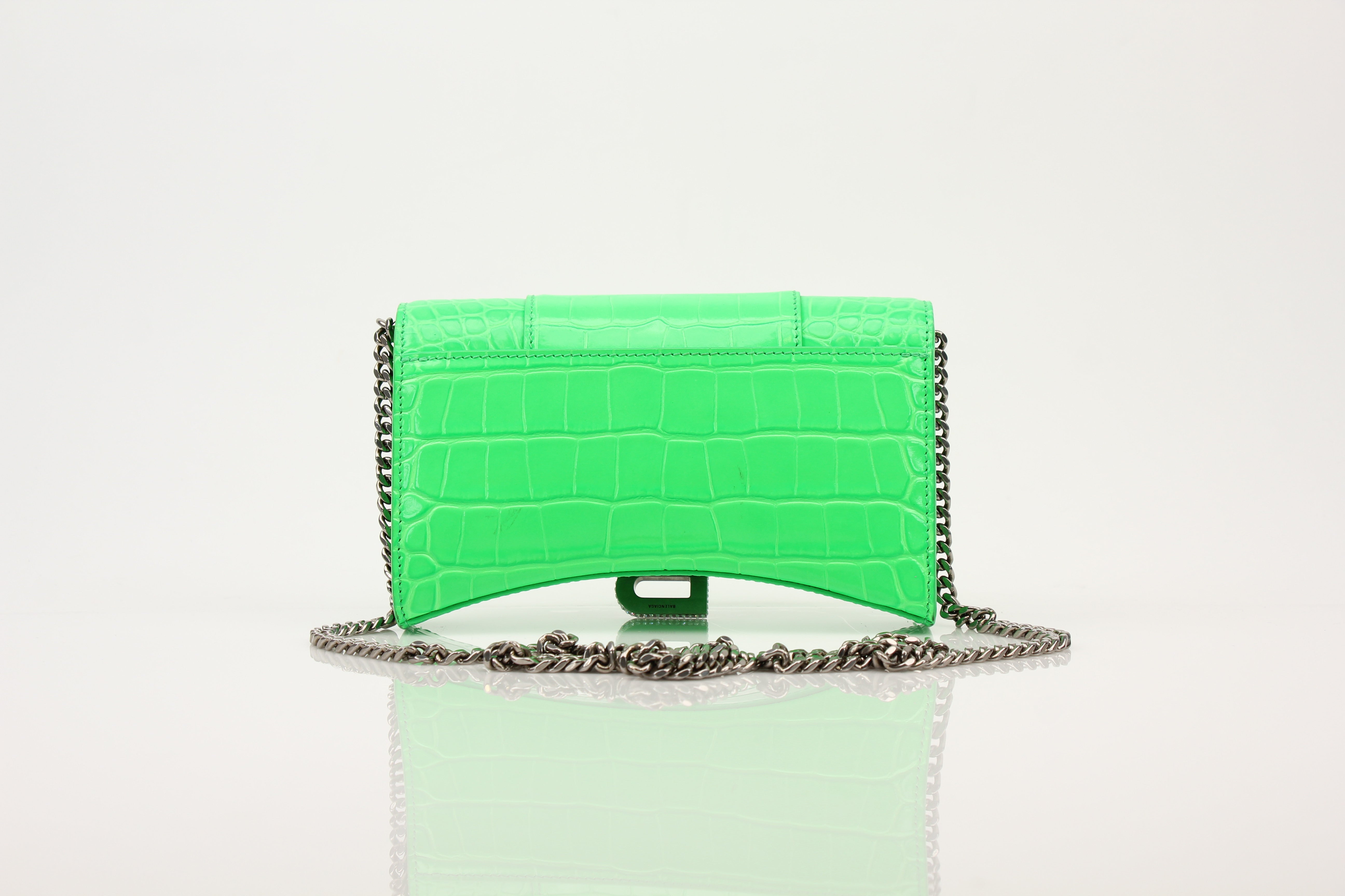 Balenciaga Neon Green Hourglass Crossbody Bag
