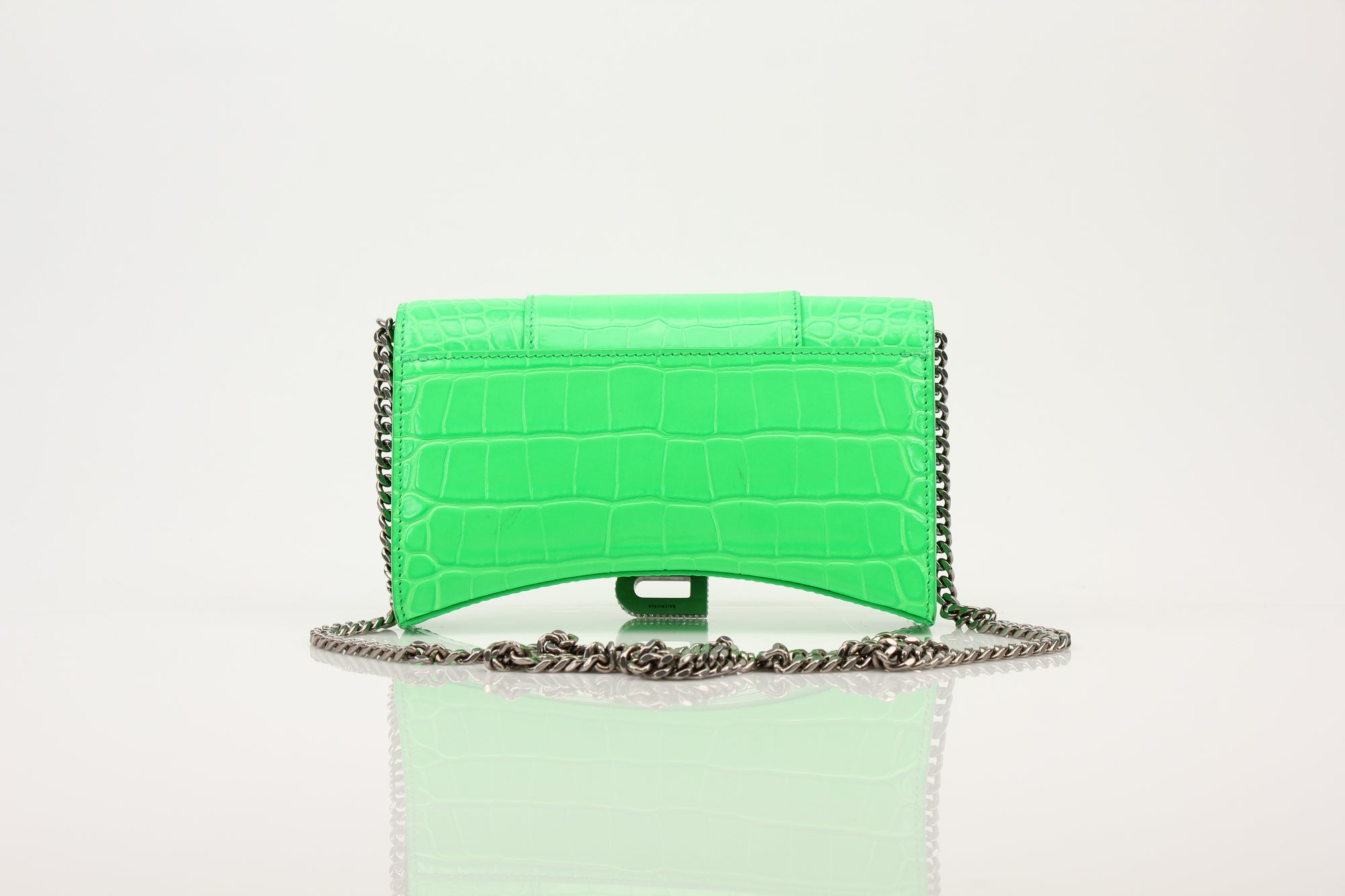 Balenciaga Neon Green Hourglass Crossbody Bag