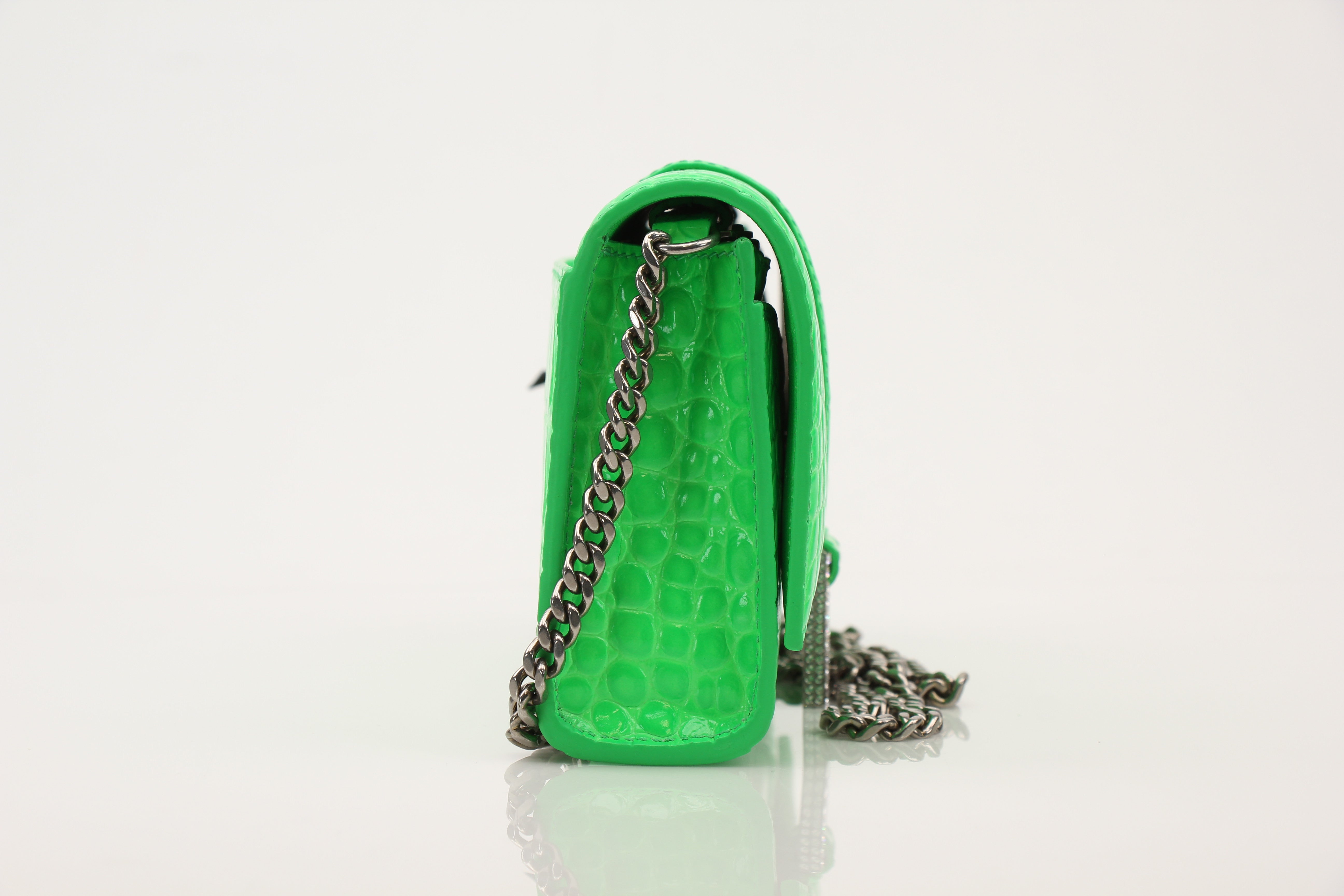 Balenciaga Neon Green Hourglass Crossbody Bag