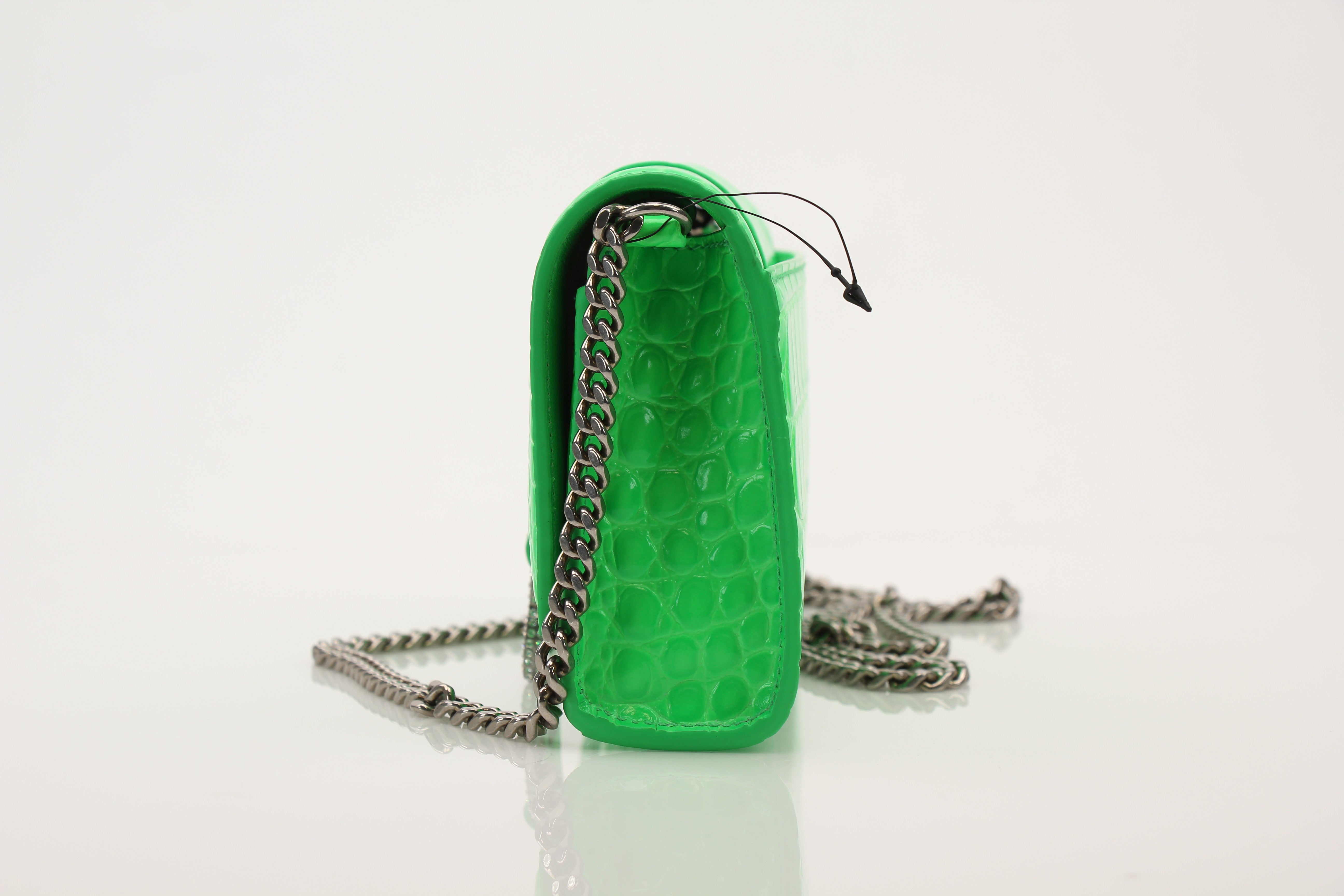 Balenciaga Neon Green Hourglass Crossbody Bag