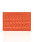 Balenciaga Textured Orange Card Case Wallet