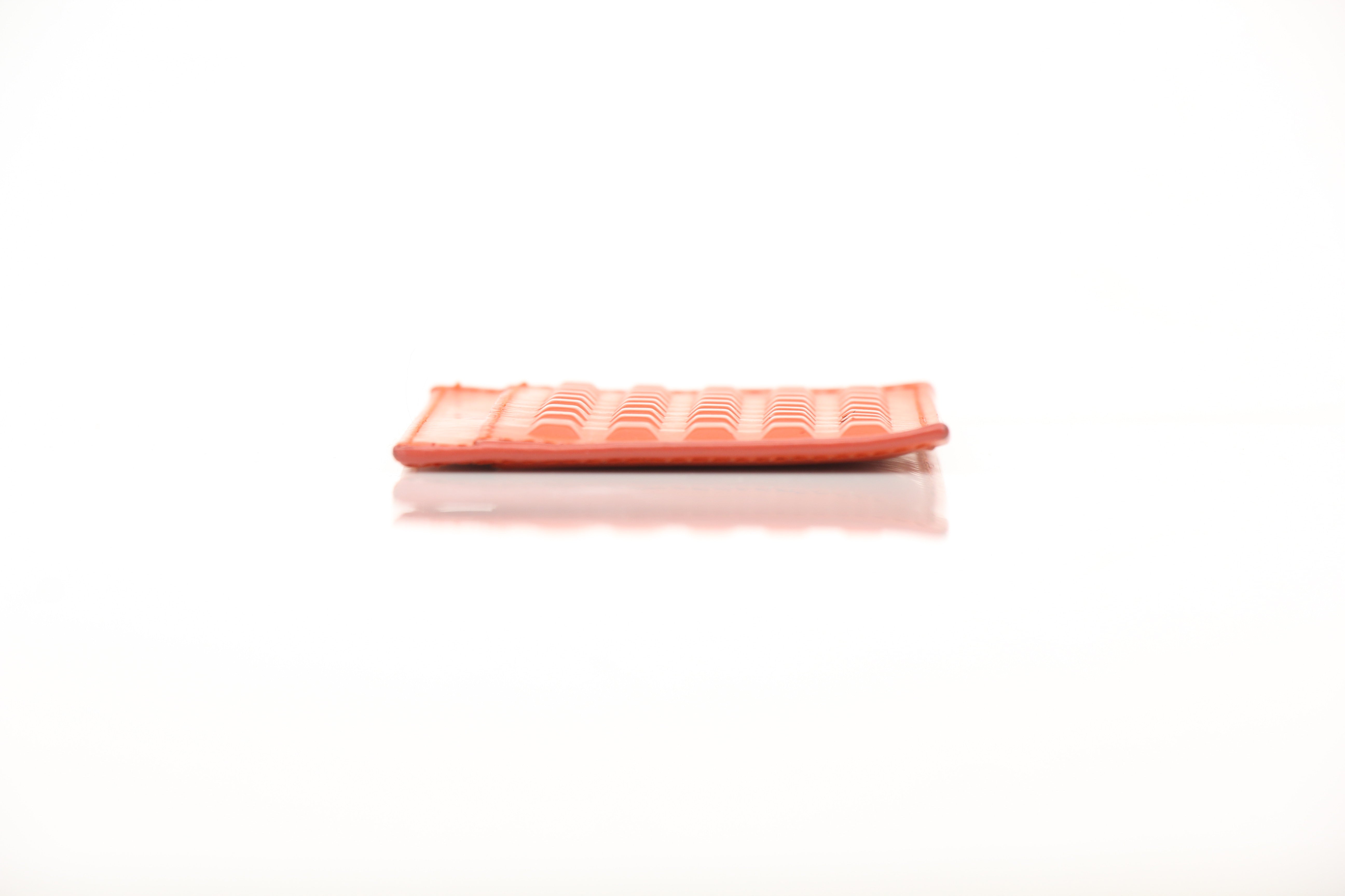 Balenciaga Textured Orange Card Case Wallet