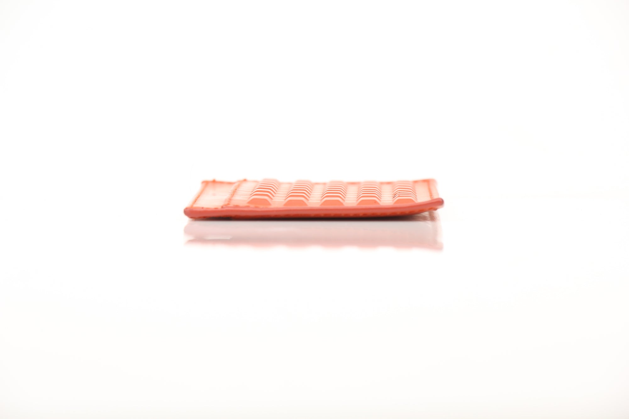 Balenciaga Textured Orange Card Case Wallet