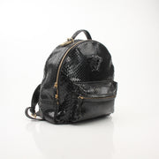 Versace Black Python-Embossed Medusa Backpack