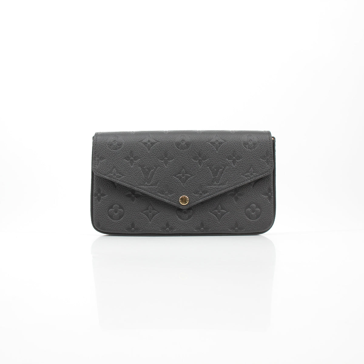 Louis Vuitton Black Monogram Empreinte Pochette Félicie Wallet on Chain