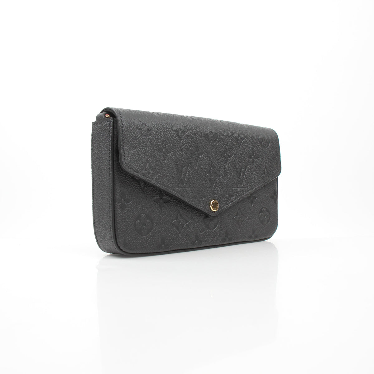 Louis Vuitton Black Monogram Empreinte Pochette Félicie Wallet on Chain