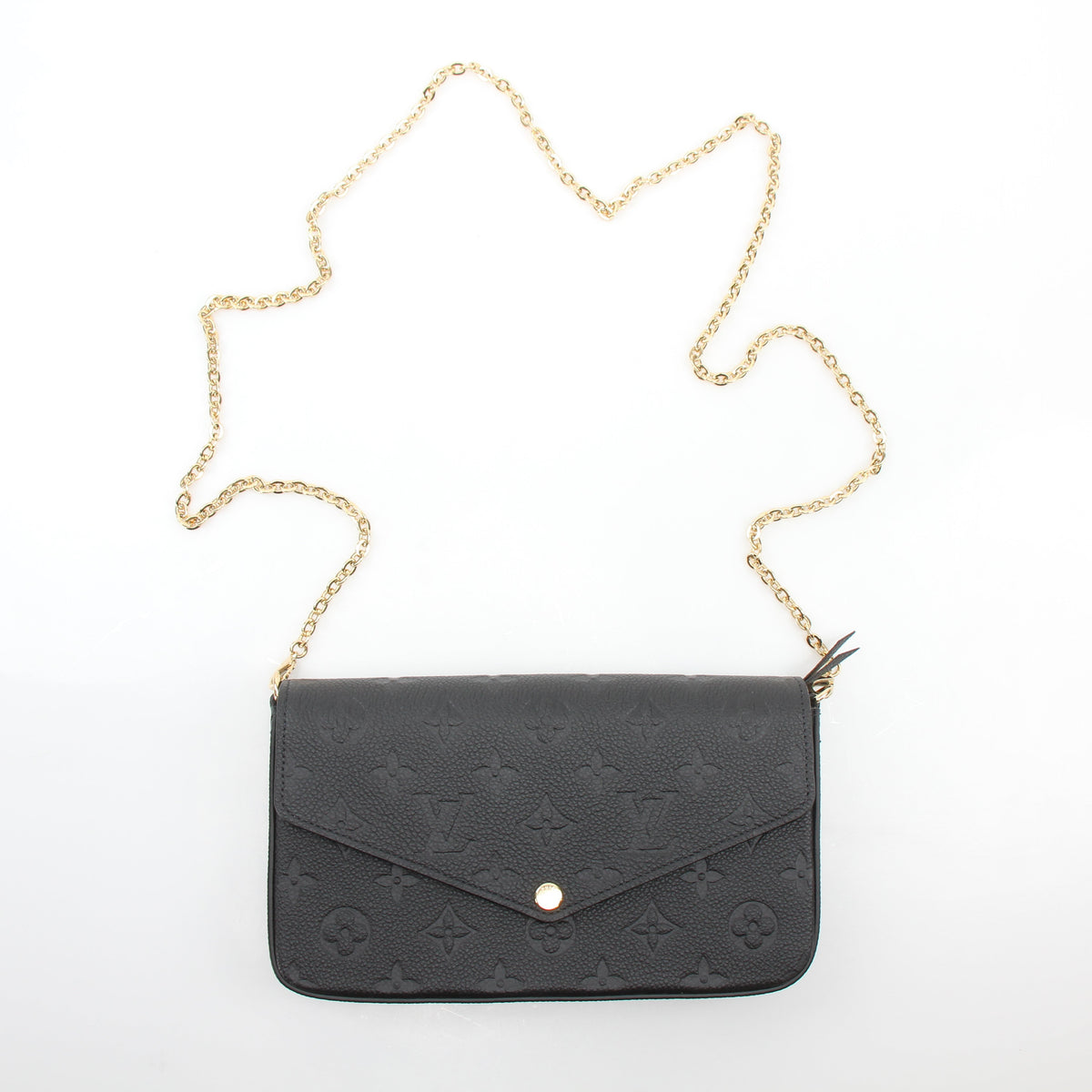 Louis Vuitton Black Monogram Empreinte Pochette Félicie Wallet on Chain