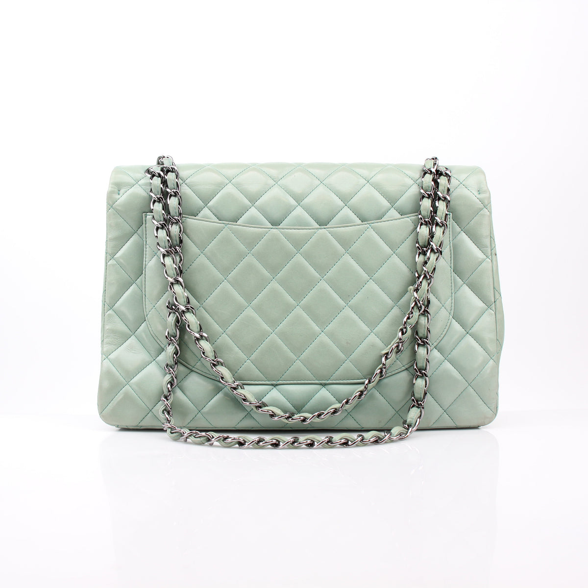 Chanel Light Mint Green Jumbo Classic Flap Bag